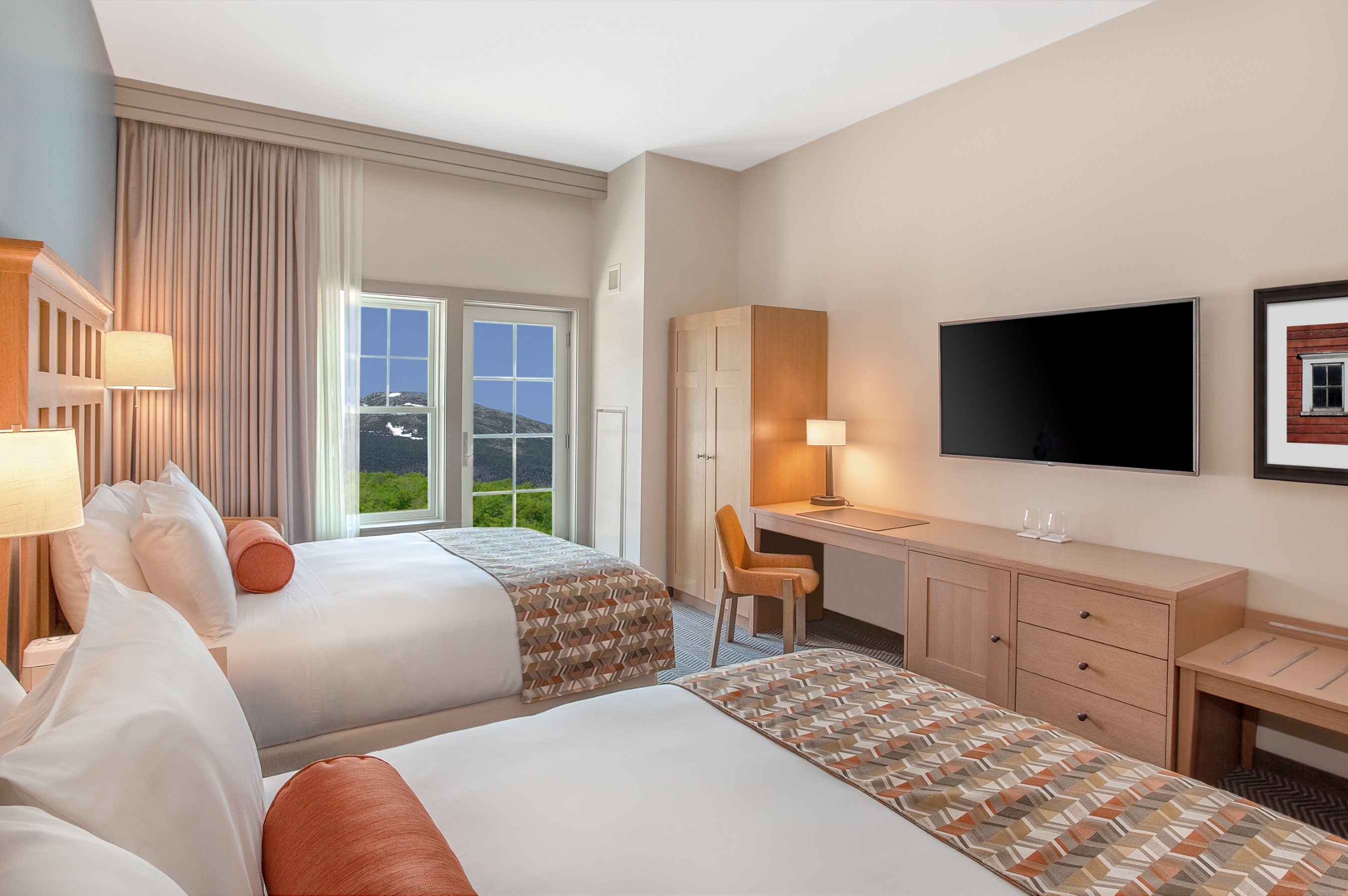 Double queen guest room at The Glen House