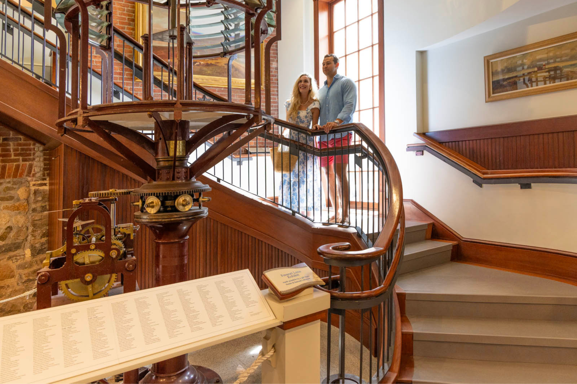A couple looking at the exhibits at the Nantucket Whaling Museum